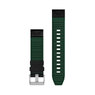 Гібридний шкіряний/каучуковий ремінець для Garmin QuickFit™ 22 Watch Straps Leather/FKM Hybrid Strap, Black/Green