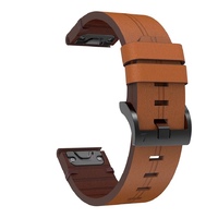 Кожаный ремешок для часов Garmin Fenix 3/5x/6x 26 Watch Bands Brown Leather