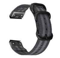 Нейлоновий ремінець для годинників Garmin 26мм чорно-сірий в один клік