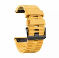 Ремешок 22мм для часов Garmin Fenix 5/6, MARQ, Quatix 5/6 и Forerunner 935/945 Bands Yellow Silicone