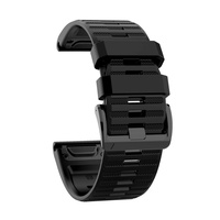 Ремешок 26мм для часов Garmin Fenix 5x/6x, Quatix 6x Bands Black Silicone