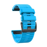 Ремешок 26мм для часов Garmin Fenix 5x/6x, Quatix 6x Bands Blue Silicone
