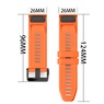 Ремешок 26мм для часов Garmin Fenix 5x/6x, Quatix 6x Bands Orange Silicone