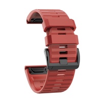 Ремешок 26мм для часов Garmin Fenix 5x/6x, Quatix 6x Bands Red Silicone
