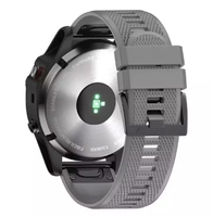 Ремешок на запястье для Garmin Fenix 5x/6x Watch Bands Light Gray Silicone