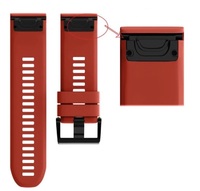 Ремешок на запястье для Garmin Fenix 5x/6x Watch Bands Red Silicone