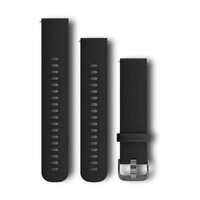 Ремешок на запястье для Garmin Forerunner 645 Quick Release Bands (20 mm) Black Silicone Band with Slate Hardware