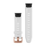 Ремешок на запястье для Garmin QuickFit™ 20 Watch Bands Carrara White Silicone with Rose Gold-tone Hardware