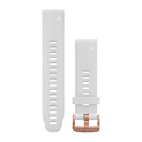 Ремешок на запястье для Garmin QuickFit™ 20 Watch Bands Carrara White Silicone with Rose Gold-tone Hardware