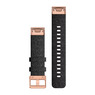 Ремешок на запястье для Garmin QuickFit™ 20 Watch Bands Heathered Black Nylon with Rose Gold Hardware