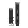 Ремешок на запястье для Garmin QuickFit™ 22 MARQ Watch Bands Black Silicone Strap (Silver)