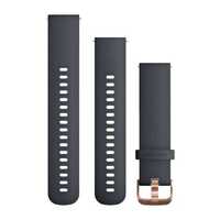Ремешок на запястье для Garmin Vivoactive 3 Quick Release Bands Granite Blue/Rose-gold Silicone Band (20 mm) гранитный с золотым креплением (двухразмерный)