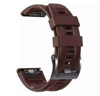 Ремешок QuickFit 26 Watch Bands Brown Silicone для часов Garmin