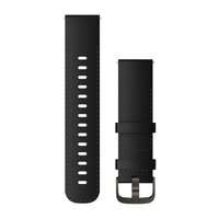 Ремінець для Garmin Quick Release Bands (22 mm) Black Leather with Brushed Slate Hardware