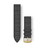 Шкіряний ремінець до годинника Garmin Quick Release Bands (20 mm) Black Embossed Italian Leather with 24K Gold PVD Hardware