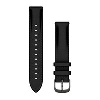 Шкіряний ремінець для Garmin Quick Release Bands (18 mm) Black Leather with Brushed Slate Hardware