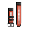 Силіконовий ремінець для Garmin QuickFit 26 Watch Bands Black/Flame Red Silicone