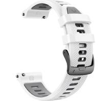 Силіконовий ремінець для годинника Garmin Forerunner 965 (22 mm) Amp Whitestone/Powder Gray with Black Hardware