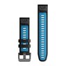 Силіконовий ремінець для годинника Garmin QuickFit 22 Watch Bands Black/Cirrus Blue Silicone