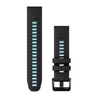 Силіконовий ремінець для годинника Garmin QuickFit 22 Watch Bands Black/Cirrus Blue Silicone