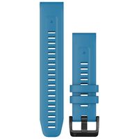 Силіконовий ремінець для годинника Garmin QuickFit 22 Watch Bands Cirrus Blue with Black Stainless Steel Hardware