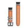 Силіконовий ремінець для годинника Garmin QuickFit 22 Watch Bands Fog Gray/Ember Orange Silicone