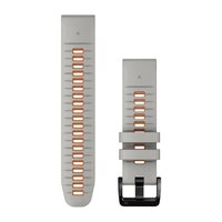 Силіконовий ремінець для годинника Garmin QuickFit 22 Watch Bands Fog Gray/Ember Orange Silicone