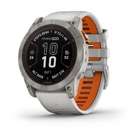 Смарт-годинник Garmin Fenix 7X Pro – Sapphire Solar Edition Titanium with Fog Gray/Ember Orange Band