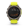 Смарт-годинник Garmin Fenix 8 – 47 mm, Solar Sapphire, Titanium with Amp Yellow/Graphite Silicone Band