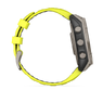 Смарт-годинник Garmin Fenix 8 – 47 mm, Solar Sapphire, Titanium with Amp Yellow/Graphite Silicone Band