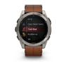Смарт-годинник Garmin Fenix 8 – 51 mm, AMOLED Sapphire bare titanium, black with a Chestnut leather band, plus a graphite silicone band