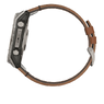 Смарт-годинник Garmin Fenix 8 – 51 mm, AMOLED Sapphire bare titanium, black with a Chestnut leather band, plus a graphite silicone band