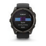 Смарт-годинник Garmin Fenix 8 – 51 mm, Solar Sapphire, Carbon Gray DLC Titanium with Black/Pebble Gray Silicone Band