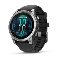 Смарт-годинник Garmin Fenix E – 47 mm, AMOLED Stainless Steel with Black Silicone Band
