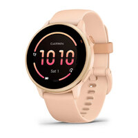 Смарт-годинник Garmin vivoactive 6 Metallic Pink Dawn з Pink Dawn рожевим силіконовим ремінцем