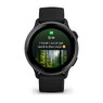 Смарт-годинник Garmin vivoactive 6 Slate with Black чорним силіконовим ремінцем