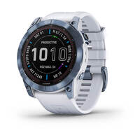 Спортивные часы Garmin Fenix 7X Sapphire Solar Mineral Blue DLC Titanium with Whitestone Band