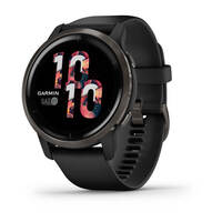 Спортивные часы Garmin Venu 2 Slate Stainless Steel Bezel with Black Case and Silicone Band